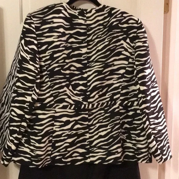NWT,LIZ CLAIBORNE WOMAN,Sz20,3pieceZebra printjacket,Cotton,Sleeveless top,skirt - Picture 12 of 12